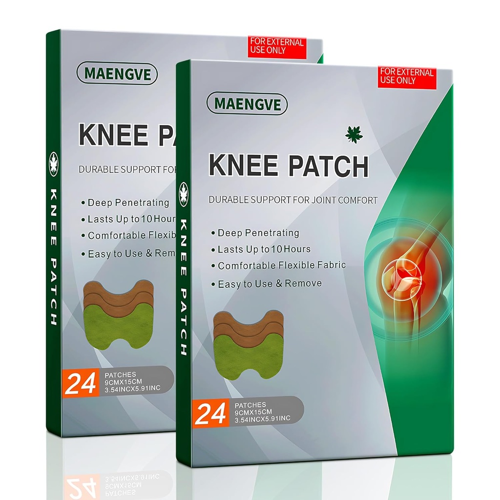 Herbal Knie Patch 48 stuks Zelfverwarmende pads voor Joint Easy & Muscle Relaxation 12 uur warmte pad voor Knie Relief, Pijn Ondersteuning & Comfort