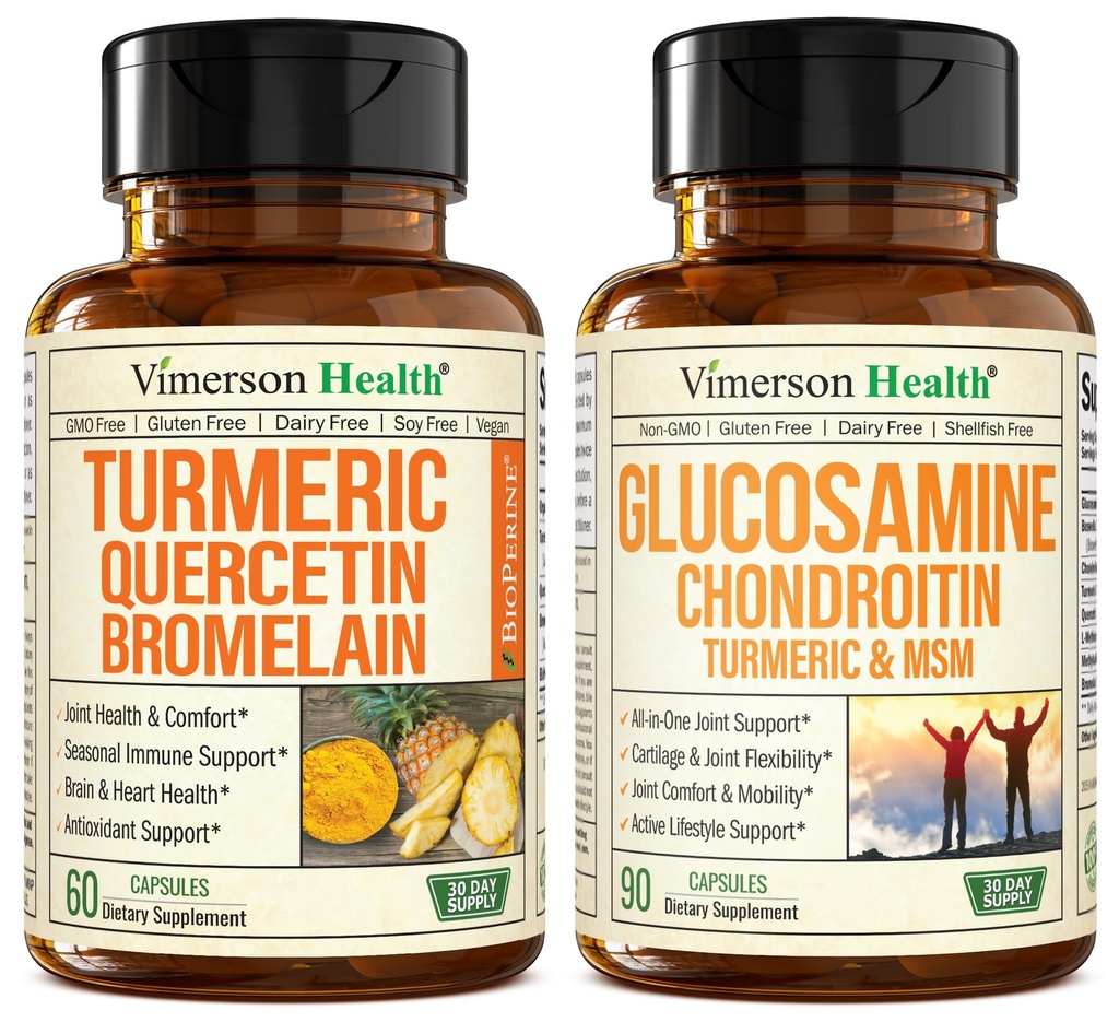 Quercetine met bromelaïne en kurkuma Curcumine & Glucosamine Chondroitine MSM en Kurkuma Joint Support Supplement