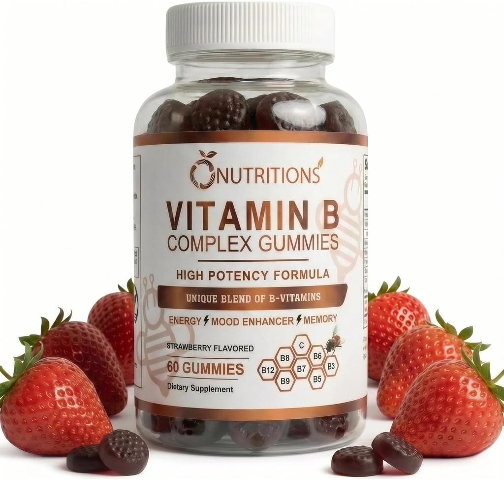 O NUTRITIONS Vitamine B Complexe Gummies for Women & Men 