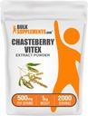 BulkSupplements.com Chasteberry Extract Powder - Chasteberry Sourced from Vitex Berry, Herbal Supplement - Vegan & Gluten Free, 500mg per portie, 1kg (2,2 lbs) (pakket van 1)