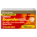 GoodSense Children's Ibuprofen Kauwtabletten, 100 mg, 24 telling, pijnstiller en koortsreducer (NSAID), tijdelijk vermindert koorts en verlicht lichte pijn en pijn