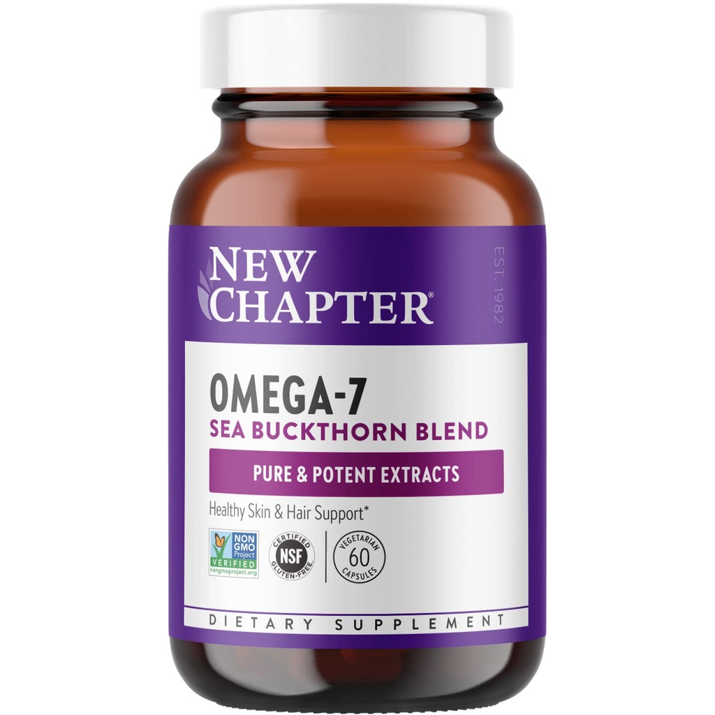 Nieuw hoofdstuk Superkritische Omega 7 met Sea Buckthorn + Plant Brond Fatty Acids + Omega 7 + Non-GMO Ingrediënten - 60 Vegetarische Capsule