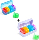 Zoksi Weekly Pill Organizer 2 keer per dag, Regenboog 7 Dag Am Pm Pill Box, Dagelijks Am Pm Pill Organizer 7 Dag, Portable Vitamine Pill Case, Weekly Pill Box voor Visolie, Vitamine, Supplement (2 Pack)