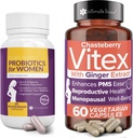 Intieme Rose Bespaar 10% op Vaginale Probiotica voor vrouwen - 60 Counts & Vitex Chasteberry Supplement voor vrouwen - 60 Capsules