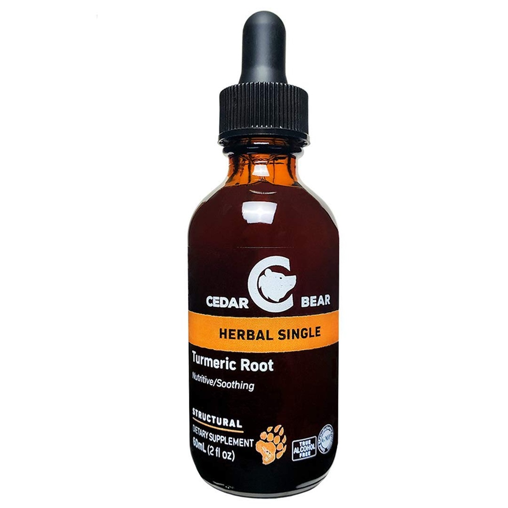 Cedar Bear Kurkuma wortel (Curcuma Longa) Liquid Herbal Supplement dat ondersteunt gezonde Cellulaire activiteit, en stimuleert Immuunfunctie 2 Fl Oz