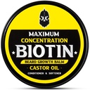 Baardbalsem, maximale concentratie BIOTIN, met Castor Oil en Argan & Jojoba Oils, bevordert baardgroei, stijlen, versterkt & Softens baarden & snorren, 2 ounce, sandalwood