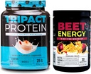 Nutrologie Beet Natural O2, Pre Workout Poeder, Passie Fruit Smaak (30 Serves) TRIPACT Proteïne Poeder, 7-in-1 Maaltijd Vervanging Shake, Vanille Latte Kaneel Smaak (20 Servers)