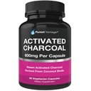 Pure Biologische Geactiveerde Charcoal Capsules - 600 mg per capsule, 90 Vegetarische Capsules