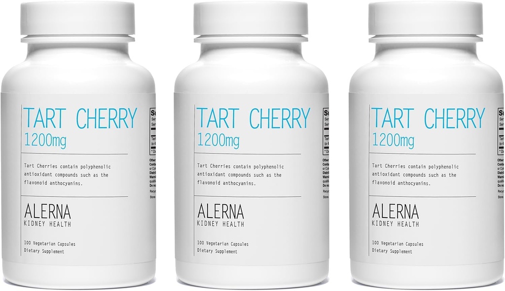 Tart Cherry Extract 1200 mg, 100 Vegetarische Capsules - (pakket van 3), Joint Health Support - Glutenvrij, niet-GMO