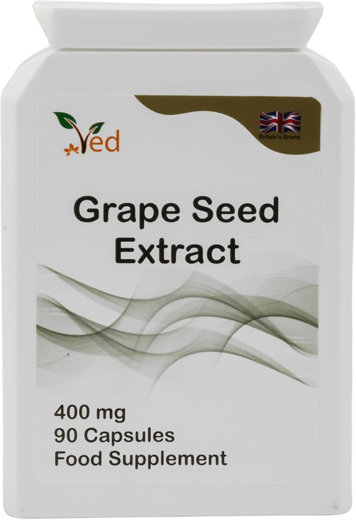 Ved OPC Grape Seed Extract Capsules, min. 95% Oligomeric Proanthocyanidines, 400 mg 90 Vegan Capsule (3 maanden Levering)