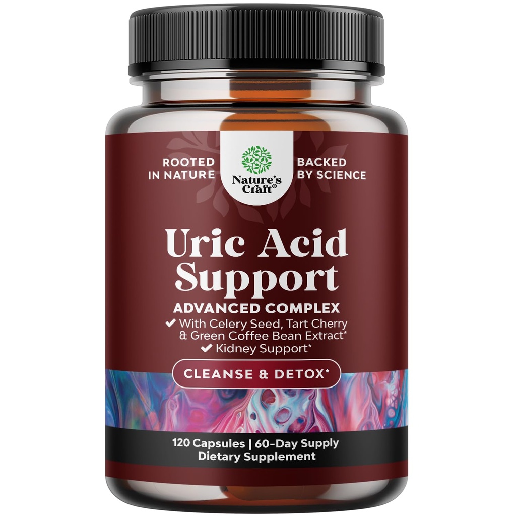 Green Coffee Bean Extract for Uric Acid Cleanse & Detox - Green Coffee Beans with Turmeric, Tart Cherry & Selderij Seed for Adults - Daily Uric Acid Flush for Joints Support & Nierreiniger 