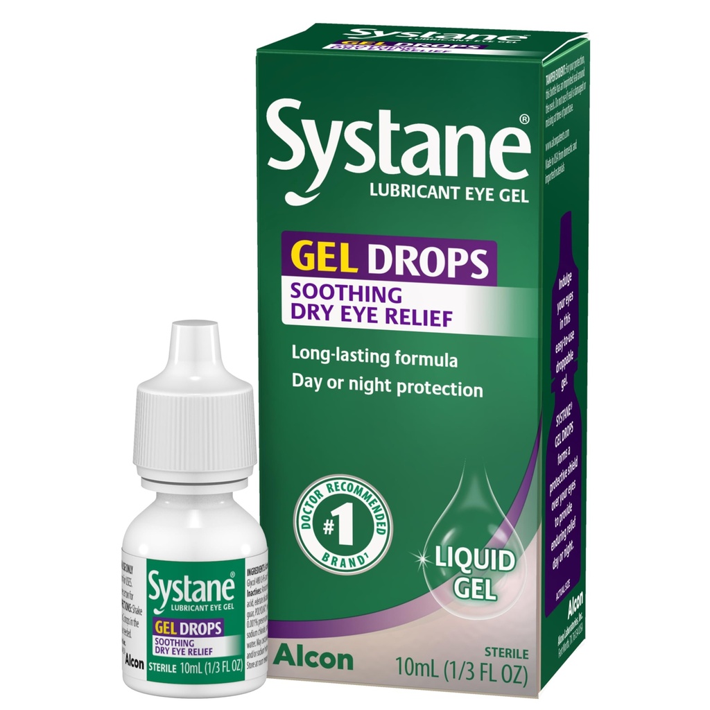 Systane Lubricant Eye Gel Drops, 10-ml (Verpakking mei Vary)