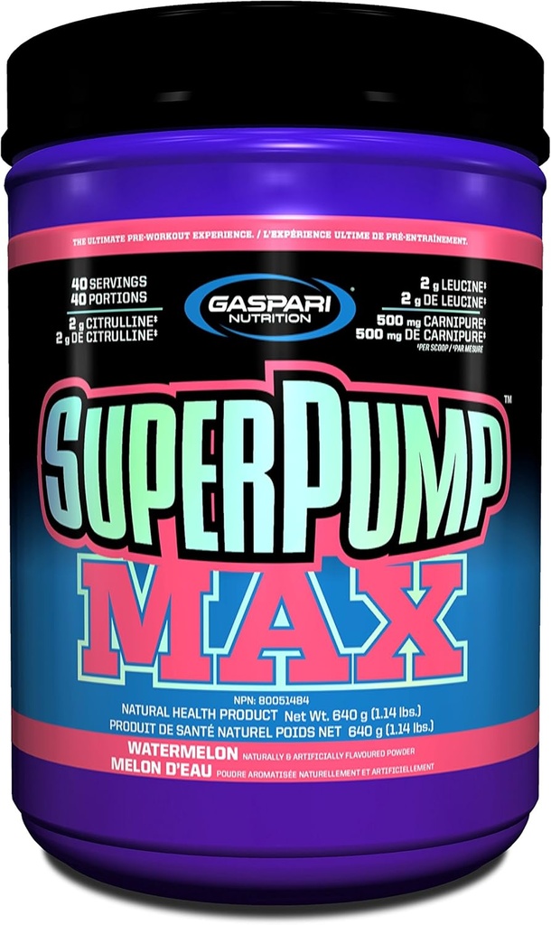 Gaspari Nutrition Superpump Max, Watermeloen, 1.41-Ponden