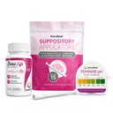 NutraBlast Boorzuur Vaginale Supposities 600mg (30 tellingen) w/Disposible Vaginale Zetpil Appulators (15-pack) en Vrouwelijke pH Test Strips 3,0-5,5 (100 tests Roll)