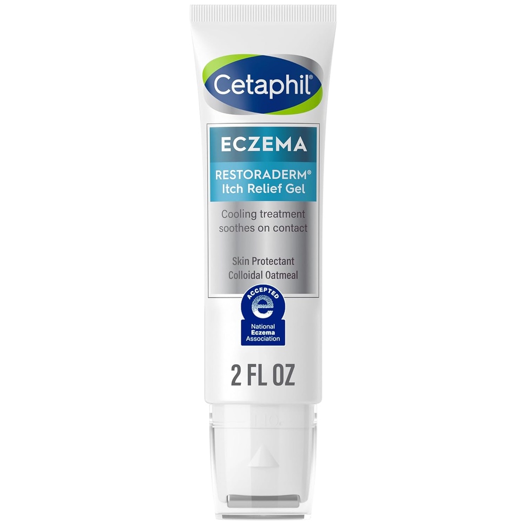 CETAPHIL ECZEMA RESTARADERM Itch Relief Gel, For Eczema Prone Skin, 2 fl oz, Instant Soothes, 12 uur jeuk Relief, 0,5% huidbeschermer Colloïdaal havermout, Steroïdvrij