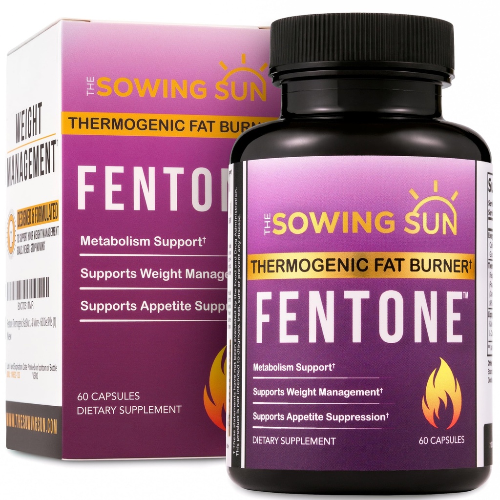 Fentone Thermogenic Fat Burner Energy Booster, Appetite Suppressant, Klinisch bestudeerd gewichtsverlies, Fat Burning, Fenylethylamine HCl, L- Carnitine, Ketones - 60 Diet Pillen (1)