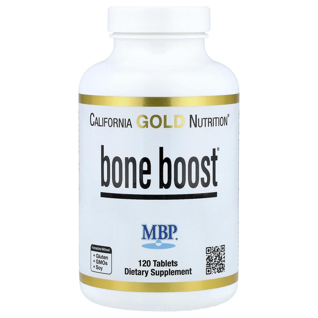 California Gold Nutrition Bone Boost Supplement, Ondersteuning voor Bone Health, Nutrient Blend met Calcium en Vitamine D, Vegetarisch vriendelijk, Glutenvrij, Non-GMO, 120 tabletten
