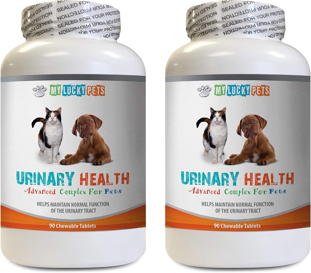 Hondenurinesupplement - Huisdieren Urinaire Gezondheid Complex - voor honden en katten - Geavanceerde blaas Ondersteuning - Hondenurineinfectie - 2 flessen (180 Treats)