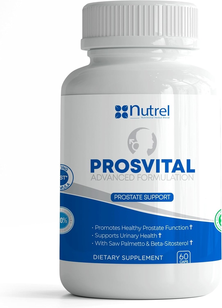 Generieke Nutrel Prosvital, Prostaat Supplement voor mannen, 60 capsules, Saw Palmetto en Beta Sitosterol, Prostate Wellness bevorderen