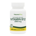 Natures Plus Vitamine B12 (Methylcobalamine), Sustained Release - 2000 mcg, 60 Vegetarische tabletten - High Potency Red Blood Cell Support - Natural Energy Booster - Gluten-Free - 60 porties