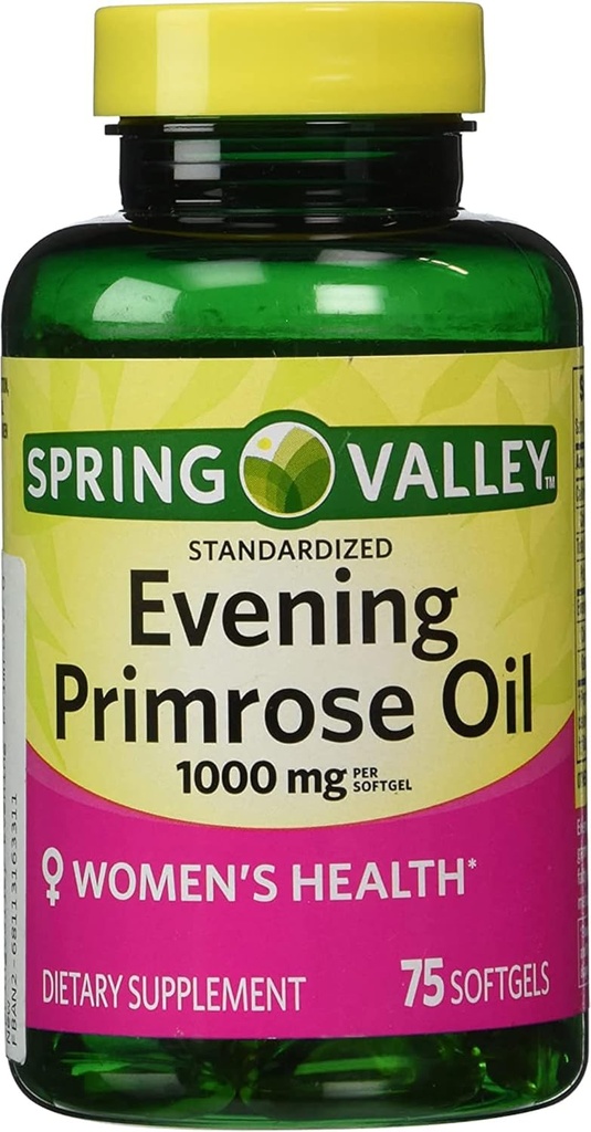 Avond Primrose Olie Vrouwen Gezondheid Dieetsupplement Softgels, 1000 mg, 75 Tellen