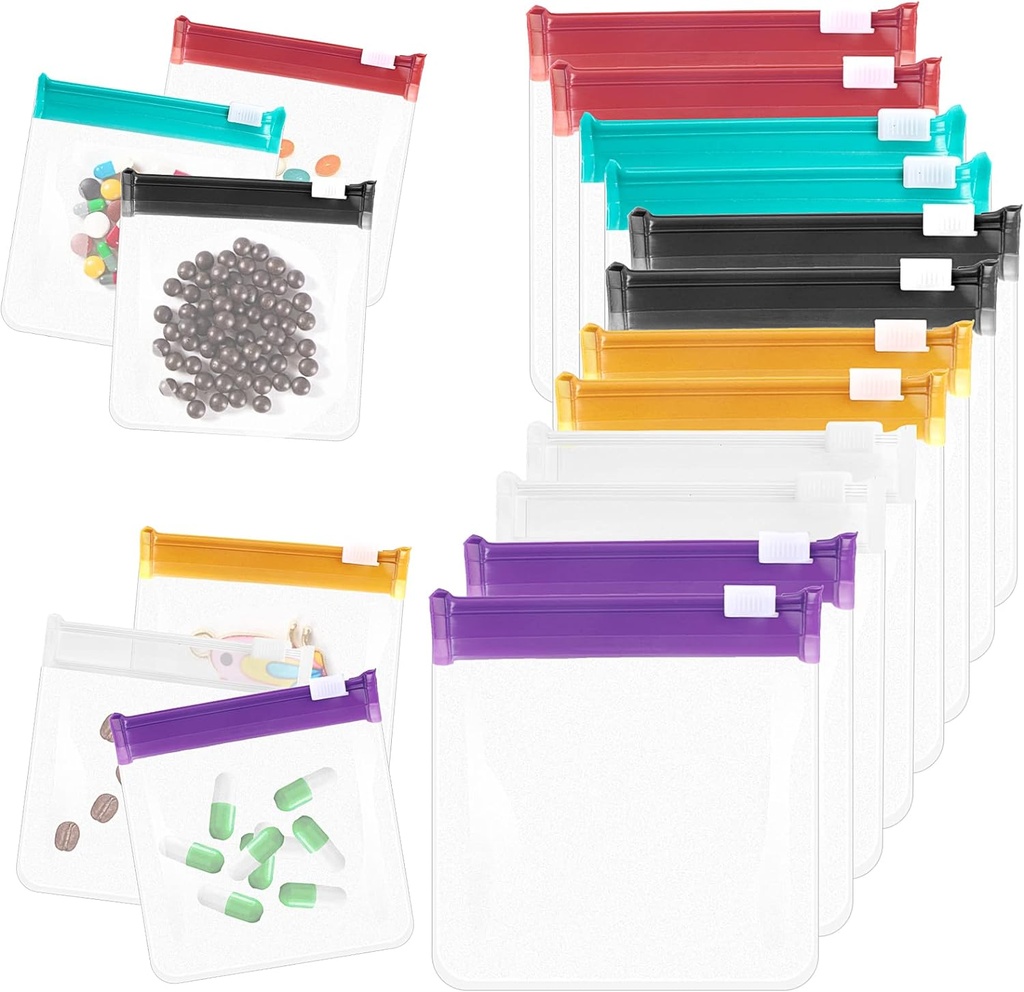 Zippered Pill Pouch Herbruikbare Pill Pouch Bags Opbergzakken met schuifslot Pill Bags Kleine draagbare Pill Bag Travel Plastic Pill Bag met schuifslot voor pillen Kleine items (12 stuks)
