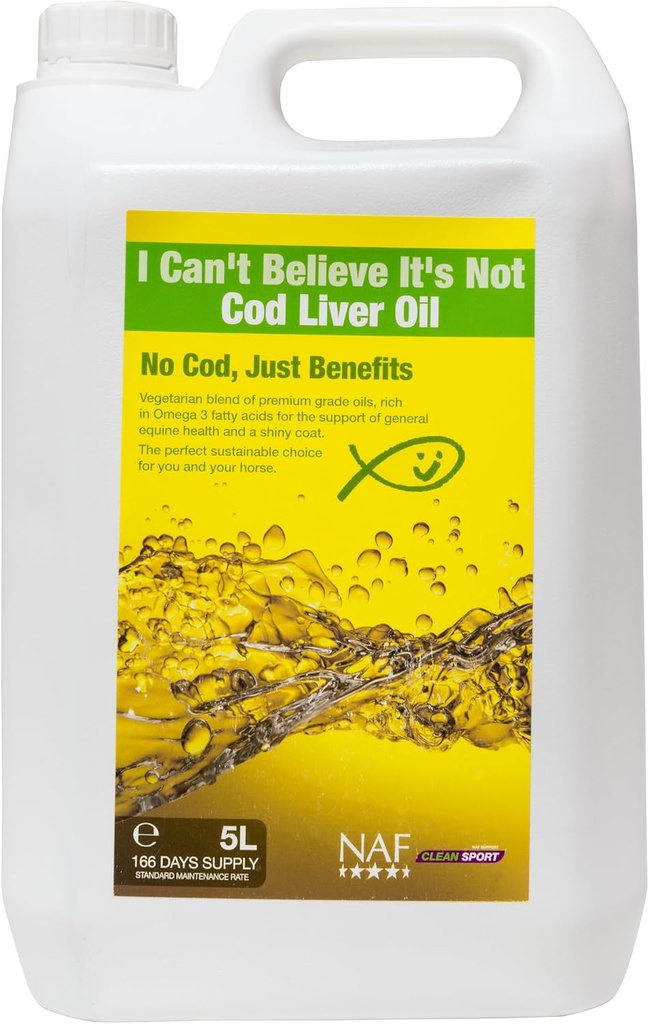 Ik kan niet geloven dat het niet Cog leverolie, paardenvoer supplement, NAF, 5L