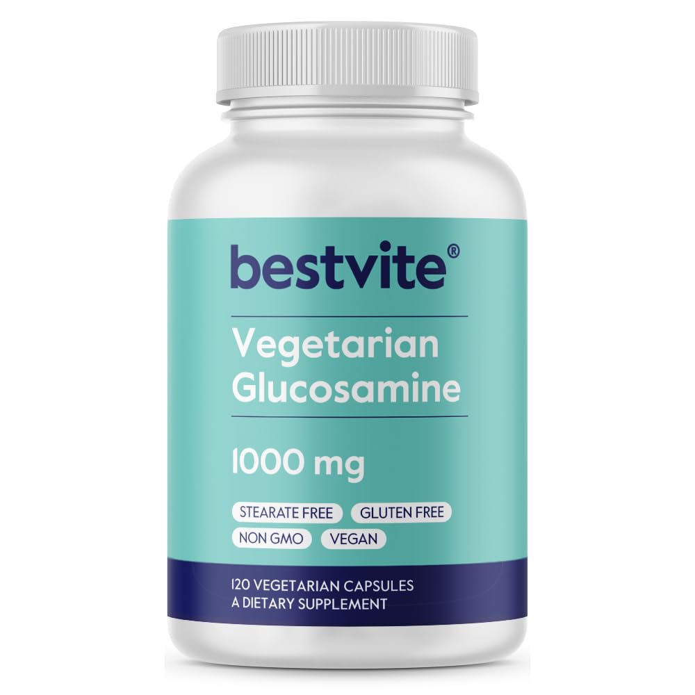 BESTVITE Vegetarische Glucosamine 1000mg (120 Vegetarische Capsules) - Geen Stearates - Geen Fillers