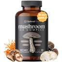 Optimale Prime 10x Paddestoel Complex Supplement - Lions Mane, Cordyceps, Turkije Staart voor Immuniteit, Energie, Mood, Focus - Natural Health Booster, 90 Caps