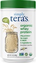 gewoon tera's Biologische Wei Proteïne Poeder - Gras Fed Vanille Wei Proteïne Poeder, Schoon, gemaakt zonder kunstmatige zoetstoffen, Niet-GMO, Kosher, rBGH-Free, Biologische - 12 Oz.