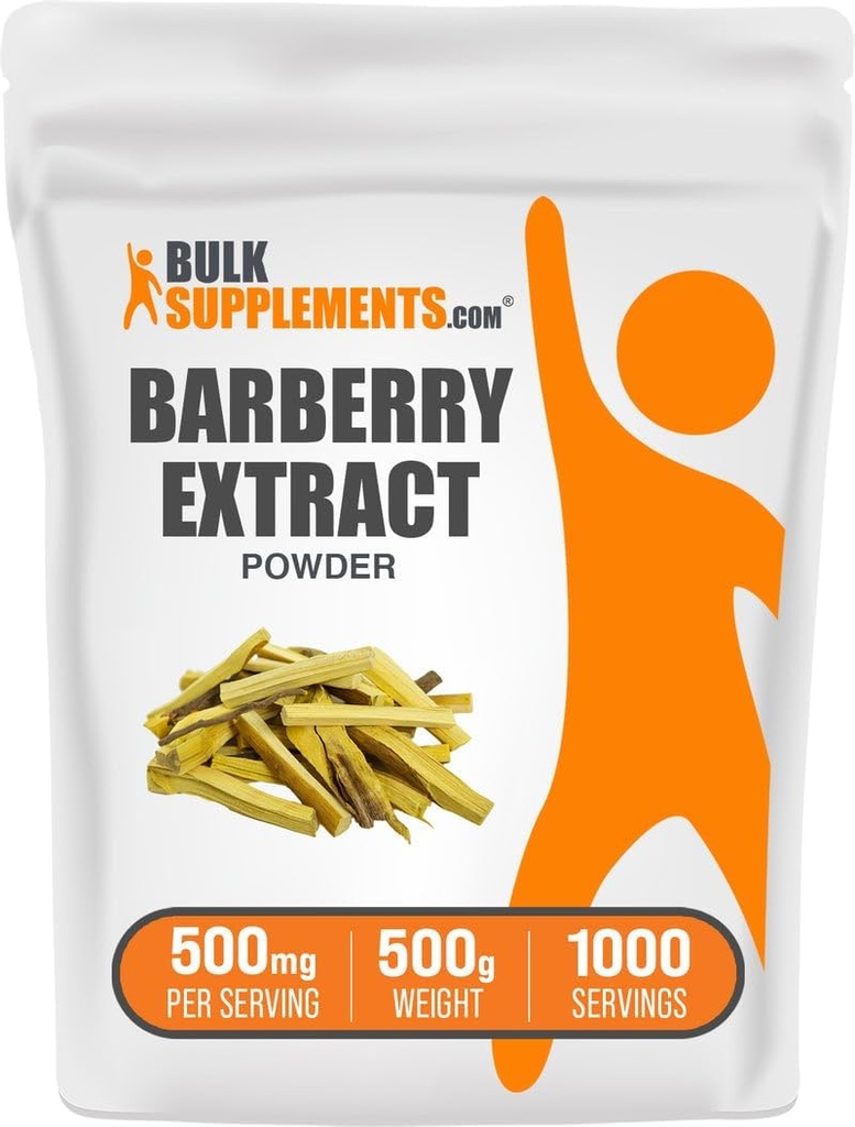 BulkSupplements.com Barberry Extract Powder - Barberry Syplement, Herbal Supplement - Vegan & Glutenvrij, 500mg per portie, 500g (1.1 lbs) (verpakking van 1)