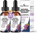 Grape Seed Extract Liquid Drops Gestandaardiseerd tot 95% Polyfenolen-300 mg Grape Seed Maximum Strength Standardized Tinctuur, Hoge Absorptie Liquid Vitis Vinifera Extract Drops -Non-GMO (2 flessen)