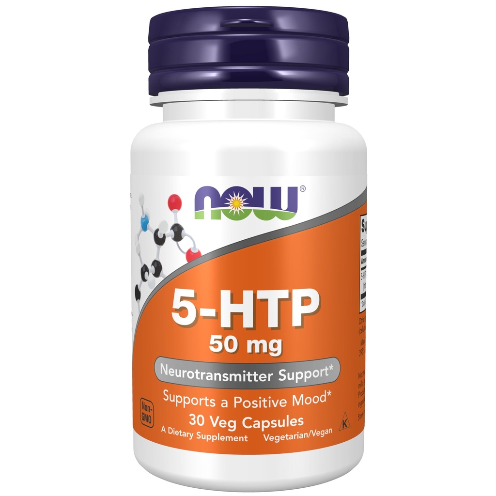 NU Foods Supplementen, 5-HTP (5-hydroxytryptofaan) 50 mg, Neurotransmitter Ondersteuning*, 30 Veg Capsules