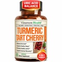 Kurkuma Curcumine supplement met 10:1 Tart Cherry Extract & Selderij Zaad Extract - Natuurlijke Uric zuurbalans, Joint Health & Slaaphulp - Kurkuma Curcumin met zwarte peper. 60 Tart Cherry Capsules