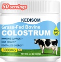 Gras-Fed Bovine Colostrum Supplement Powder - 60% Hoge IgG 3000 mg voor Gut Health, Immune Support - Eenvoudig te mengen Natuurlijke Liposomale Colostrum Superfood, Unflavored, 50 Servings