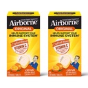 Airborne Vitamine C 1000mg (per portie) - Citrus Kauwtabletten (64ct/box), Glutenvrije Immune Support Supplement, Vitaminen A C E, ZInc, Selenium, Echinacea, Gember, Antioxidanten (2-pack)