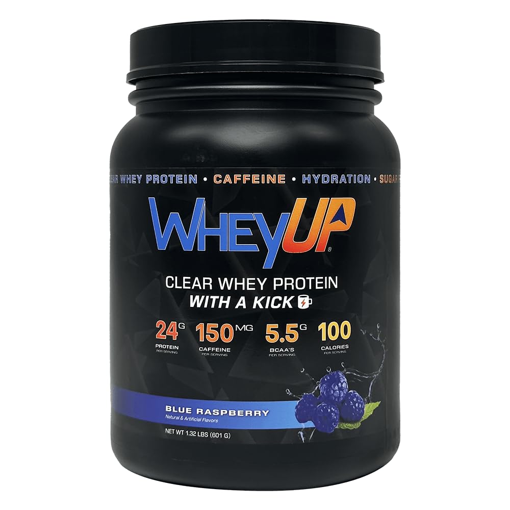 Lean Clear Whey Isolate - 24g Proteïne + 150mg Cafeïne - Blue Raspberry - Clear Whey Proteine Powder - Sugar-Free - Keto-Friendly - Juice-Style Pre Post Workout Drink - 20 Servers