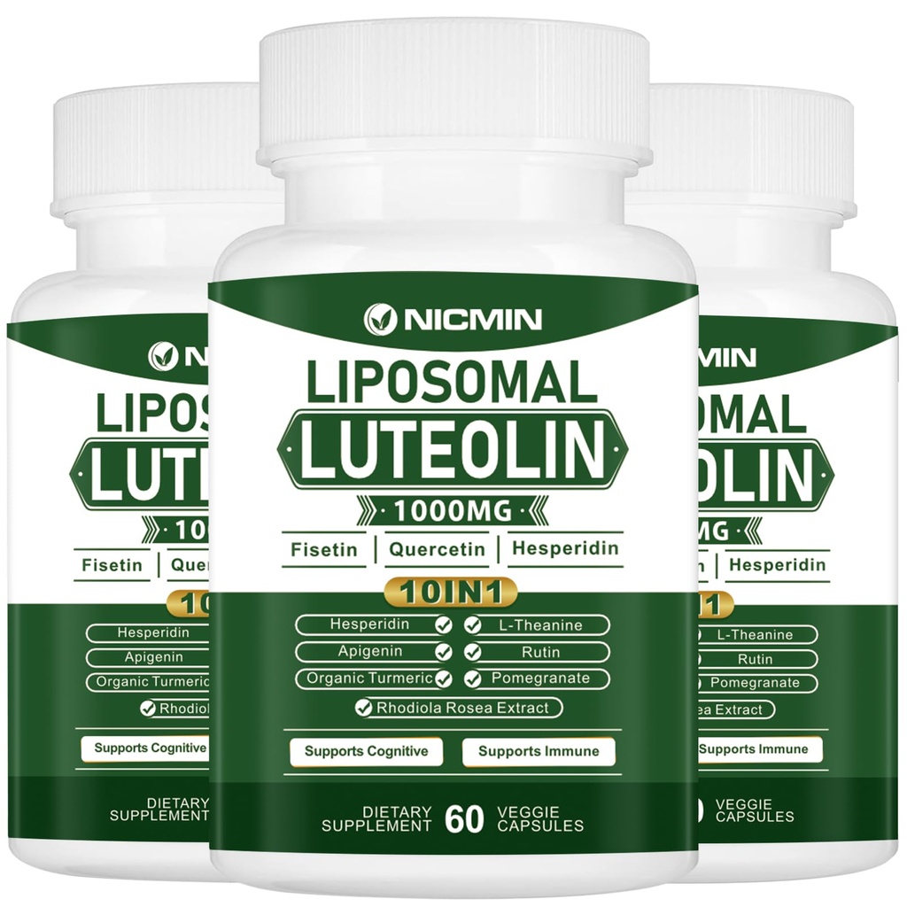 1000MG Liposomale Luteoline, Maximale Absorptie, Krachtige Luteoline Supplement 180 Capsules