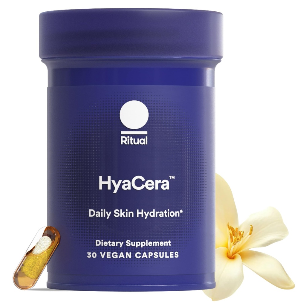 Ritual Hyaluronic Acid Skin Supplement - With Hyabest® and Ceratiq® - HyaCera Clinically Proven to Reduce Wrinkles, Fine Lines & Improve Skin Smoothness** - Vegan - Vanilla - 30 Capsules - 30 Servings