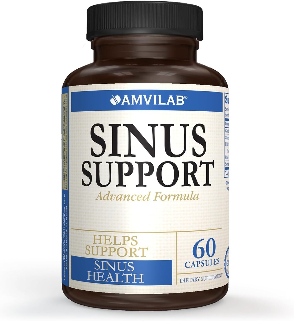 Sinus ondersteuning, geavanceerde formule, helpt ondersteuning Sinus gezondheid, 60 capsules 1 maand levering