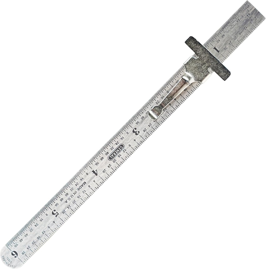 Algemeen Gereedschap 300/1 6-inch Flex Precisie Roestvrij Staal Liniaal, Chrome