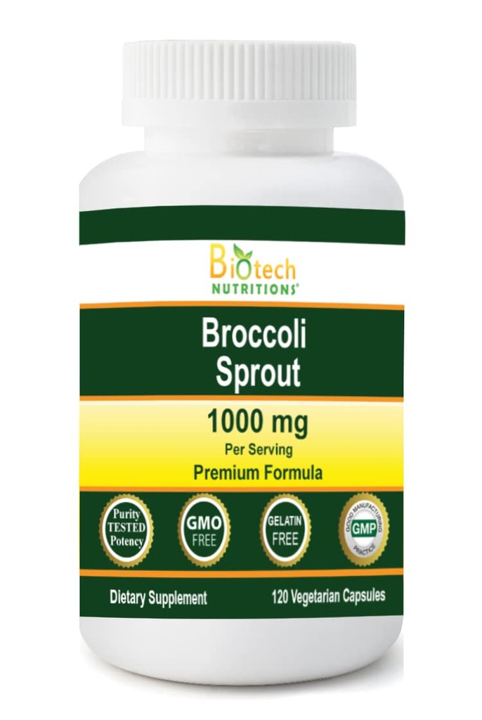 Broccoli Sprout 1000 mg Serveer 120 plantaardige capsules