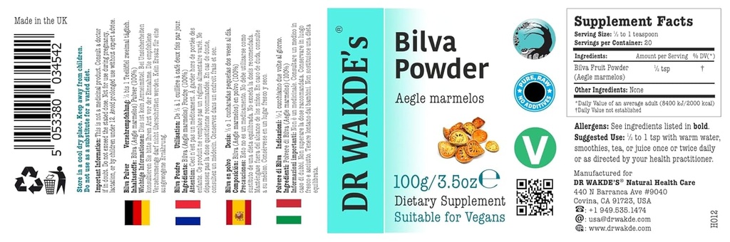 DR WAKDE'S Bilva Fruitpoeder (Bael Fruit 