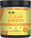 Clean Energy - Pre-workout poeder voor mannen en vrouwen met BCAA's Aminozuren, energiedrank poeder, Aminozuur energie poeder voor energie & focus - 40 porties (12,7 oz, Peach Mango)