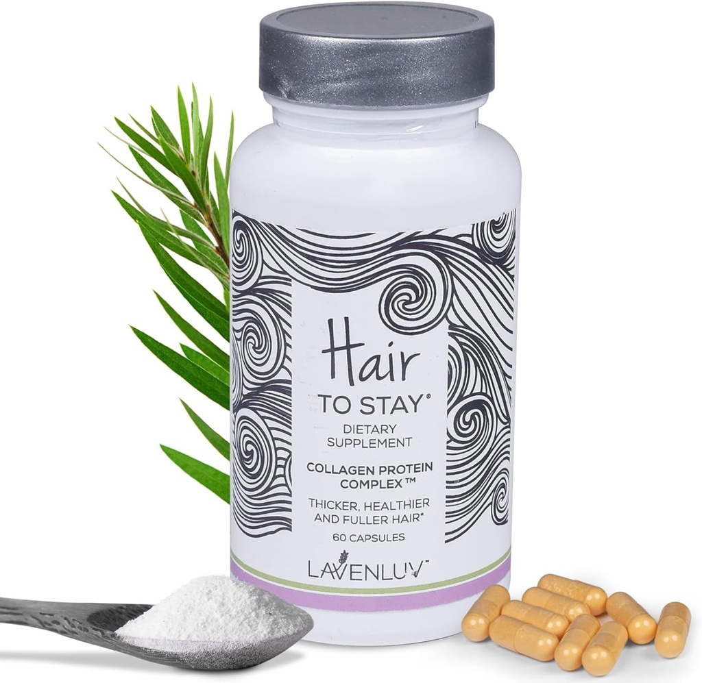 60 Growth Pillen - Collageen Peptides Capsules - Lavenluv - Thicker - Supplement - Biotine Vitaminen - Groei - Verlies Thinning