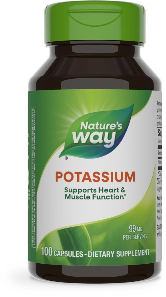 Nature's Way Kaliumcomplex, 99 mg per portie, 100 capsules, Verpakking van 3