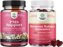 Bundel van geavanceerde PMS Ondersteuning Supplement voor lage energie en hormoonbalans voor vrouwen van alle leeftijden - PMS Gummies