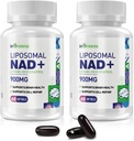900 mg Liposomale NAD+ Supplement met Trans Resveratrol 300 mg, Vervangt NMN, Superior Absorptie, True NAD Plus Supplement voor DNA Reparatie en Boost NAD+, Veroudering Verdediging, Energie, 120 Softgels, 2 Pack