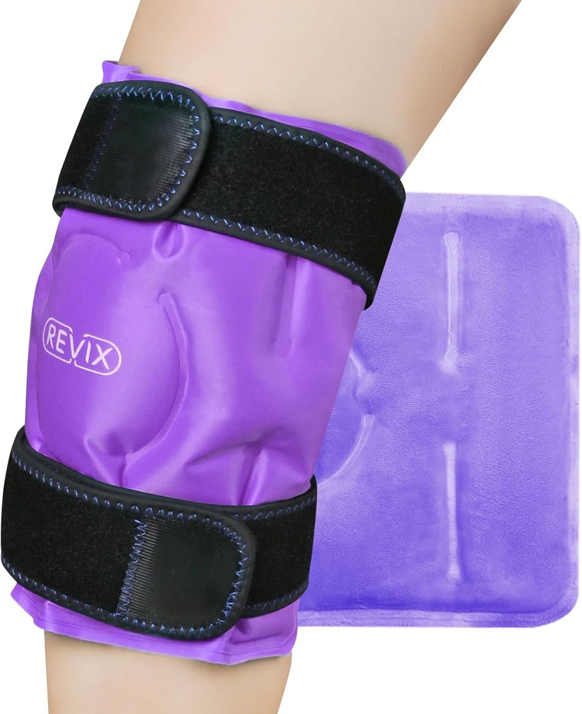 REVIX Knie Ice Pack for Injuries Herbruikbaar, Gel Ice Wrap with Cold Compress Therapy for Swelling, Bruises, Injuries, Artritis, Hands-Free Application