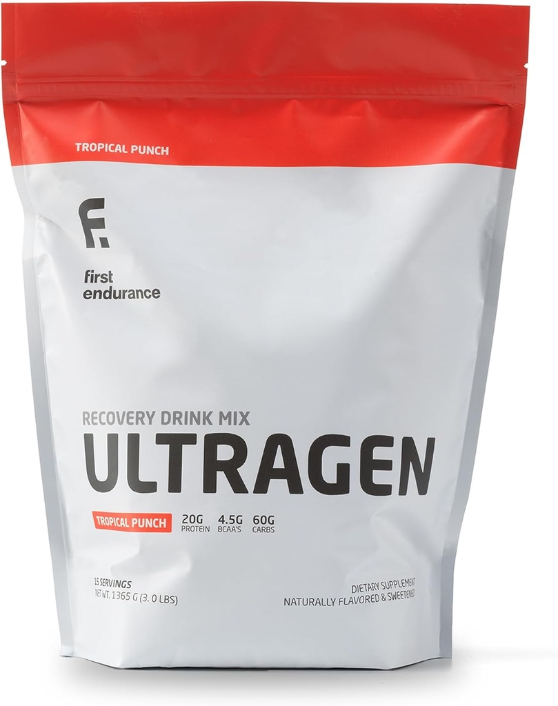 EERSTE ENDURANCE Ultragen workout Recovery Drinkpoeder, Proteïne Mix, Boosts Energie, Versnelt Herstel .. Tropische Punch, 15 porties